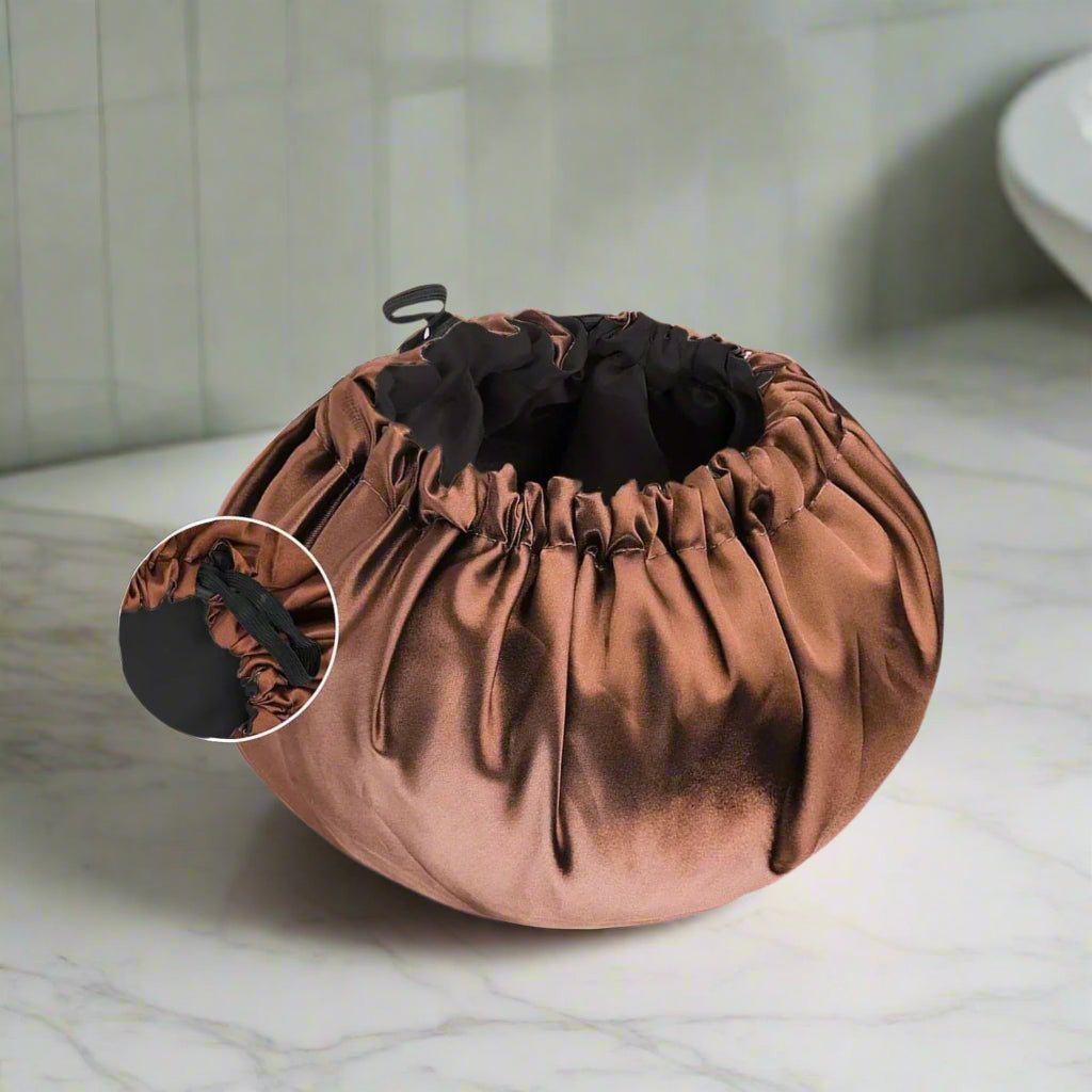 Bonnet de nuit en satin - Satinéa™ marron - Ma Couronne Curly