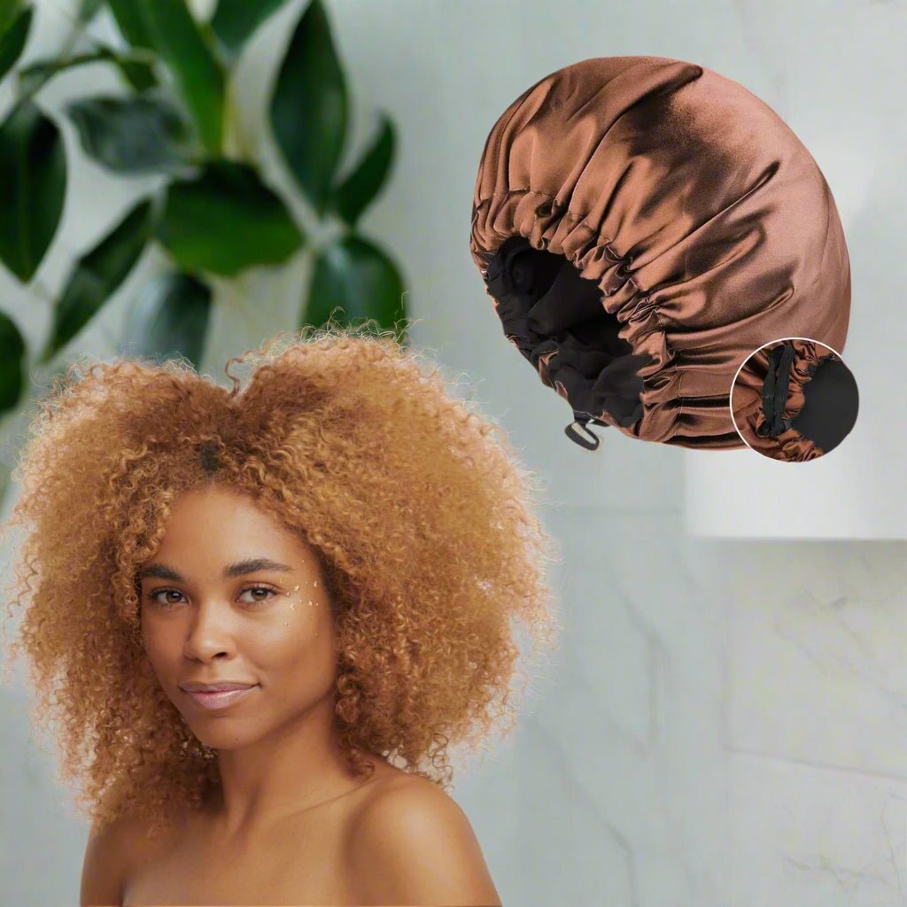 Bonnet de nuit en satin - Satinéa™ marron - Ma Couronne Curly