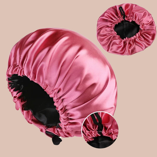 Bonnet de nuit en satin - Satinéa™ rose - Ma Couronne Curly