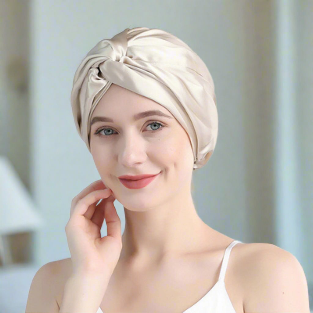 bonnet-de-nuit-en-soie-silkenglow-femme-argente