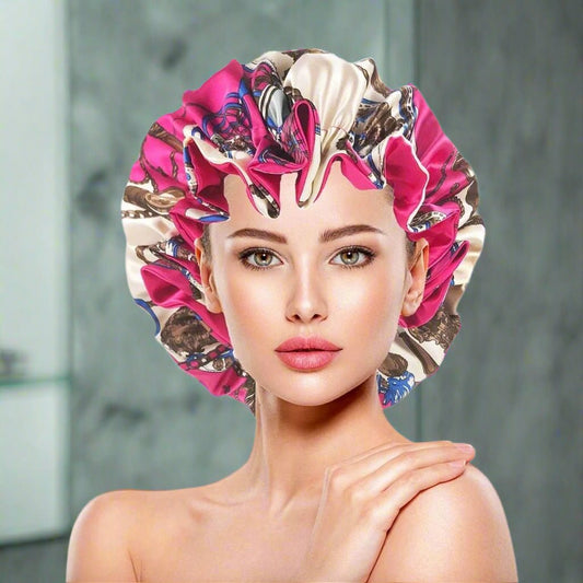 Bonnet de nuit - Réversible™ rose - Ma Couronne Curly