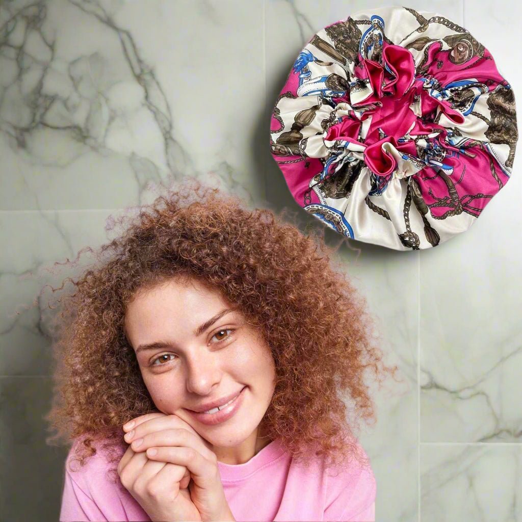 Bonnet de nuit - Réversible™ rose - Ma Couronne Curly