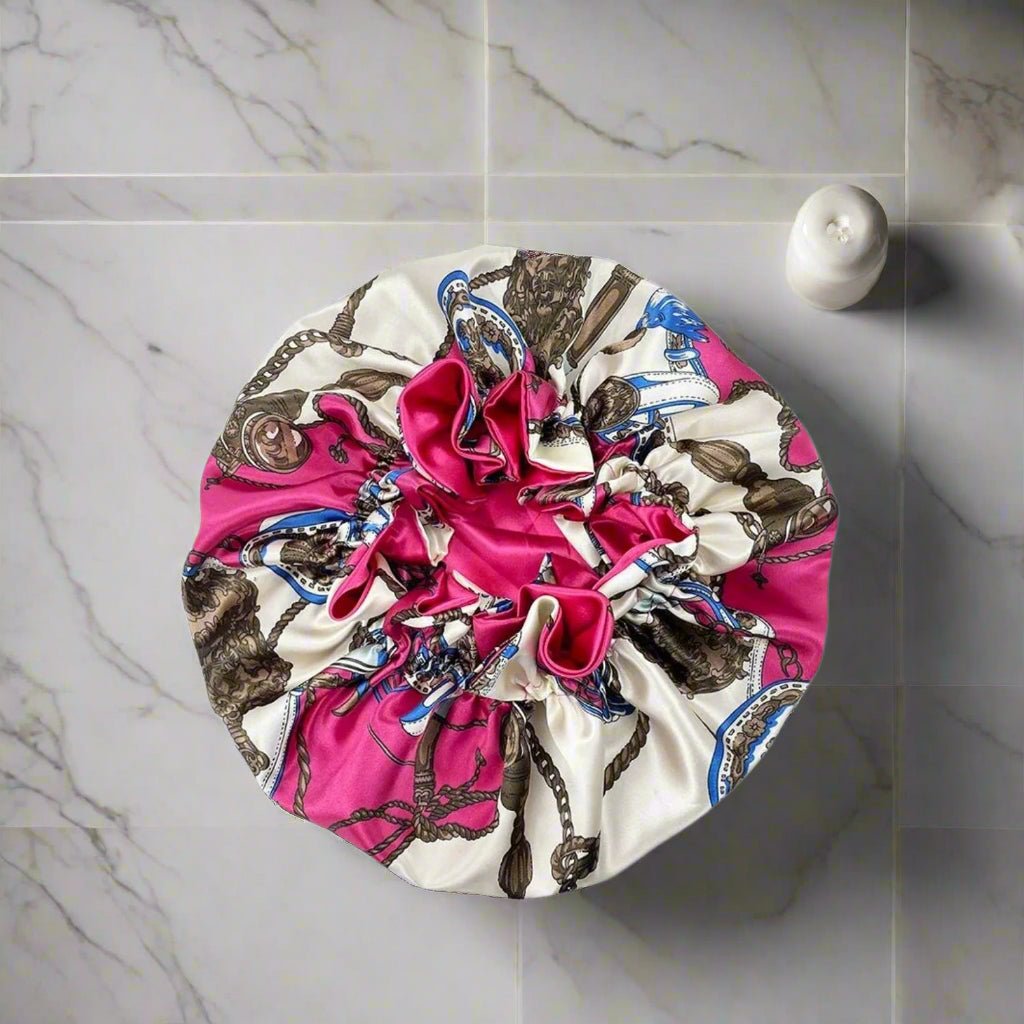 Bonnet de nuit - Réversible™ rose - Ma Couronne Curly