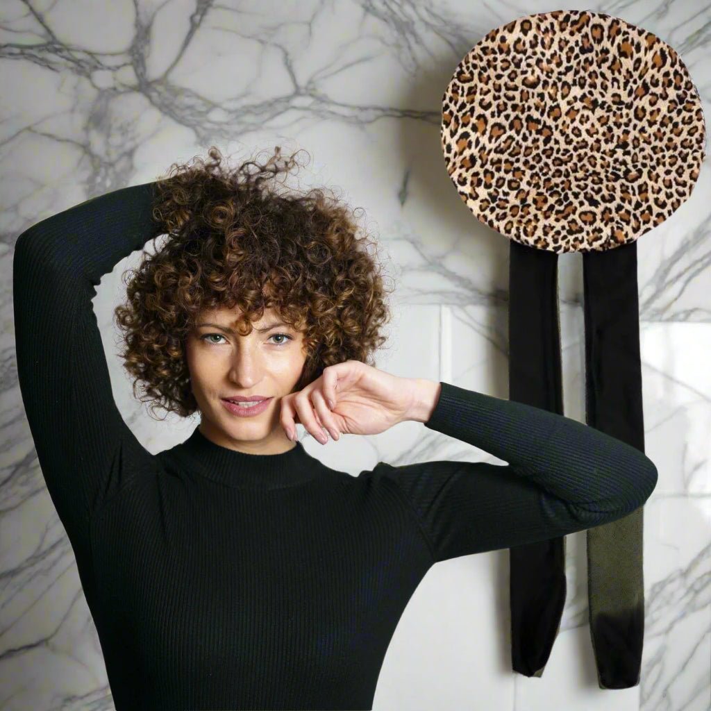 Bonnet de nuit satin - Ajustable™ leopard - Ma Couronne Curly