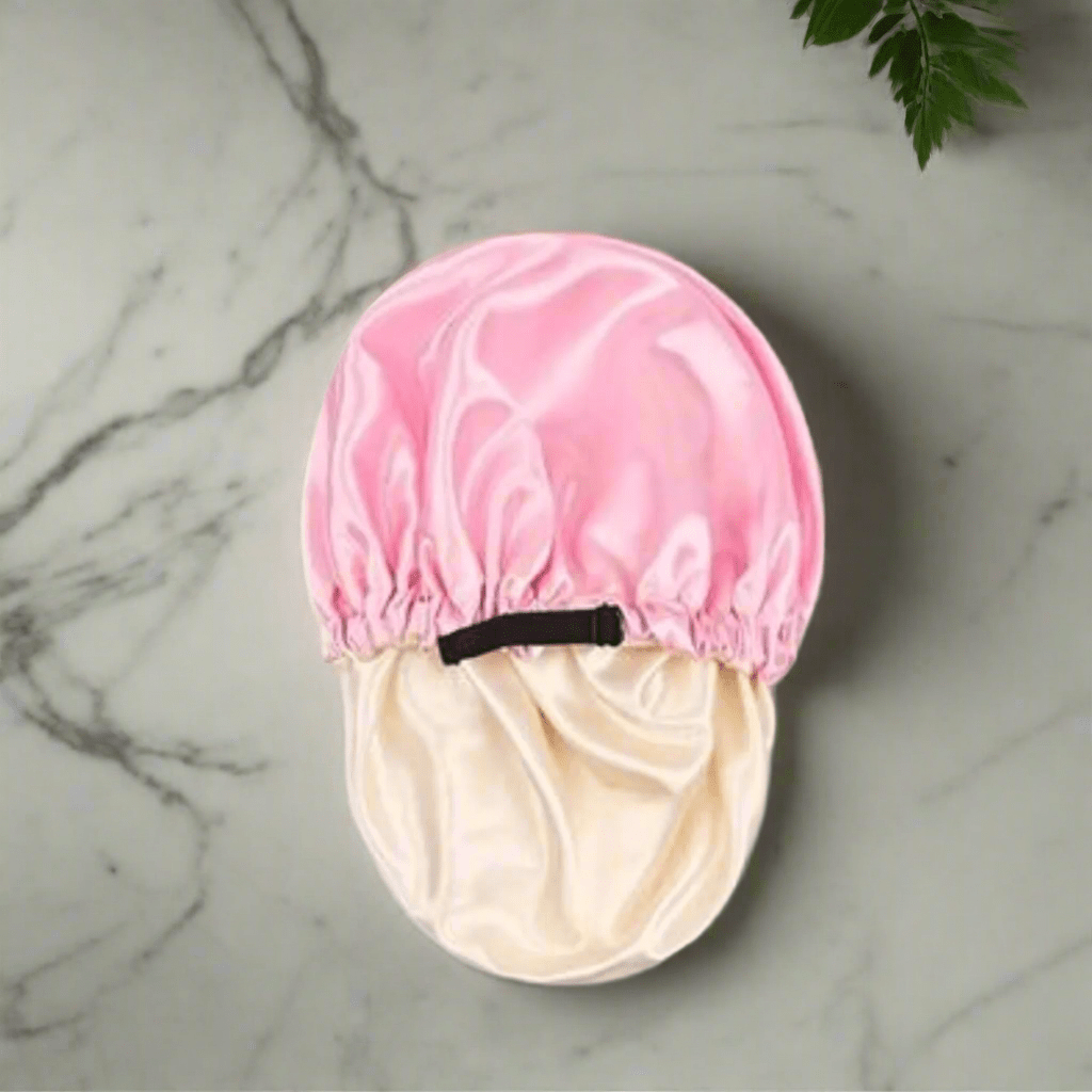 Bonnet en satin cheveux - Elastique™ rose - Ma Couronne Curly
