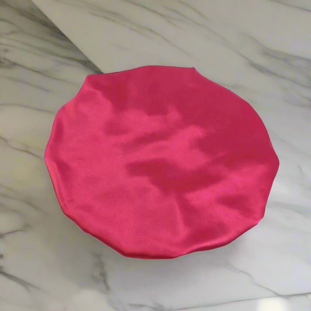 Bonnet en satin cheveux - Floral™ rouge - Ma Couronne Curly