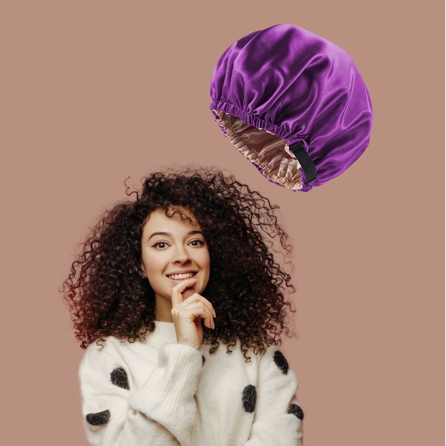 Bonnet en satin - Elastique™ violet foncé - Ma Couronne Curly