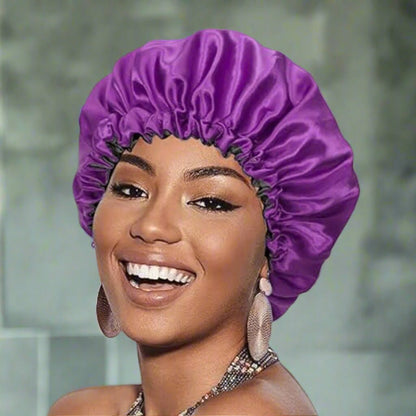 Bonnet en satin - Elastique™ violet foncé - Ma Couronne Curly
