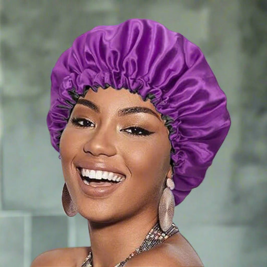 Bonnet en satin - Elastique™ violet foncé - Ma Couronne Curly