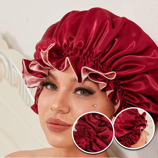 bonnet-en-satin-rouge-femme