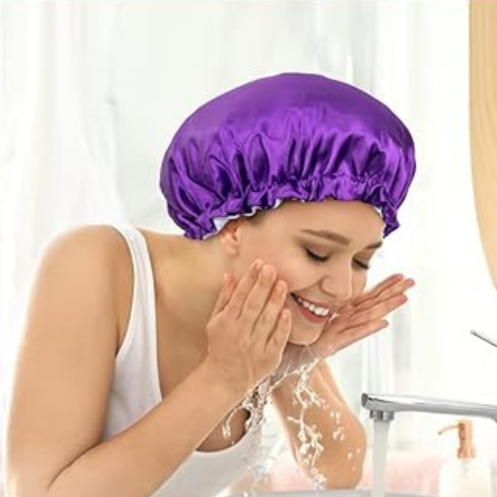 bonnet-en-satin-violet-protection-cheveux