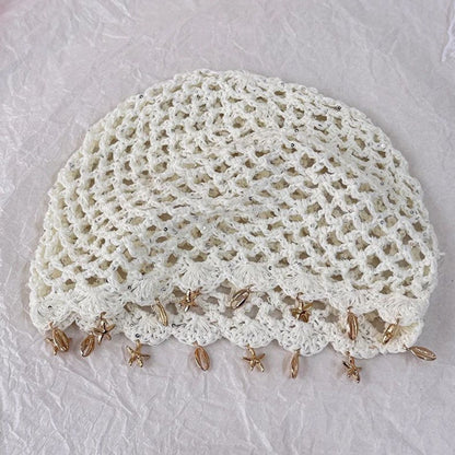 bonnet été camille blanc maille tricotée