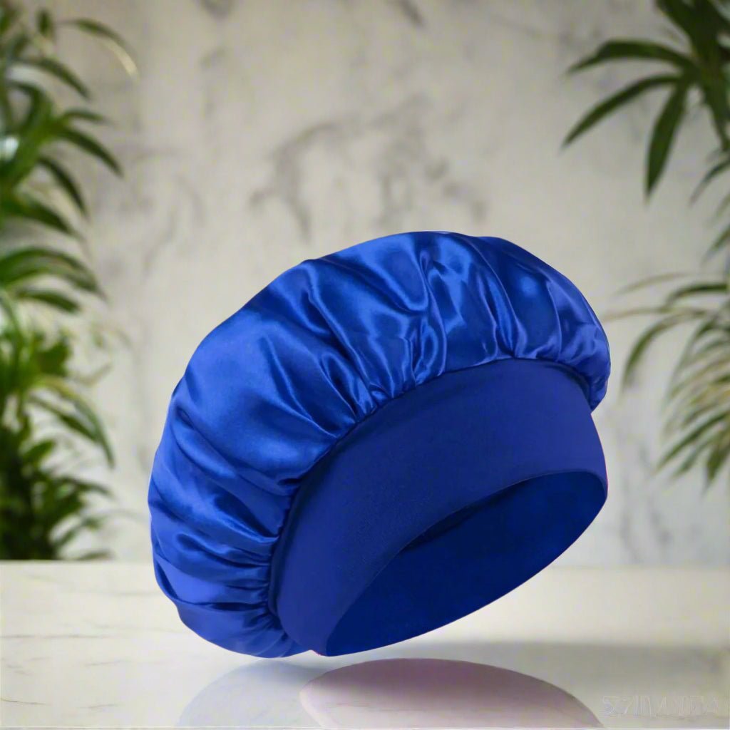 Bonnet satin cheveux - Charlotte™ bleu - Ma Couronne Curly