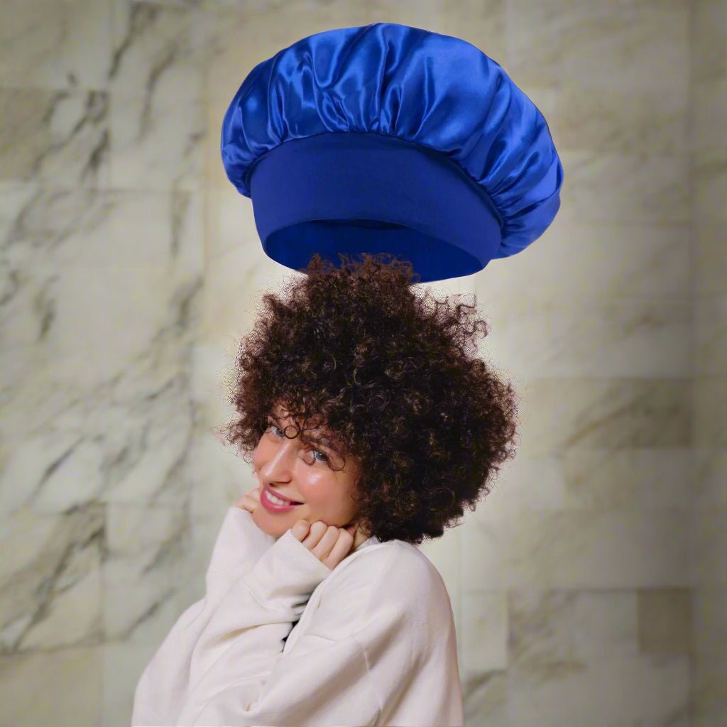 Bonnet satin cheveux - Charlotte™ bleu - Ma Couronne Curly