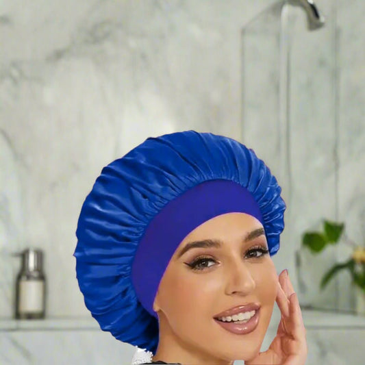Bonnet satin cheveux - Charlotte™ bleu - Ma Couronne Curly