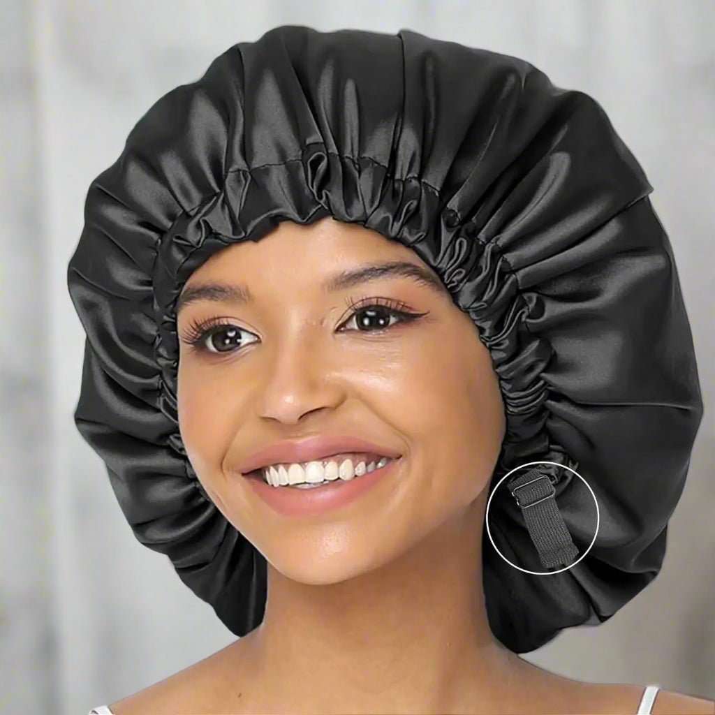 Bonnet satin cheveux - Elastique ™ noir - Ma Couronne Curly
