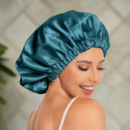 Bonnet satin - Elastique™ Bleu - Ma Couronne Curly