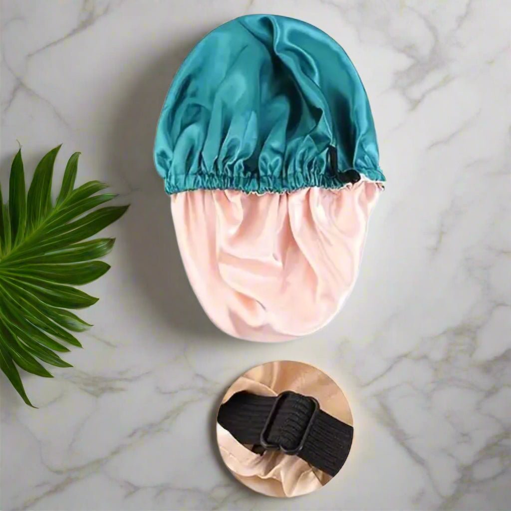 Bonnet satin - Elastique™ Bleu - Ma Couronne Curly