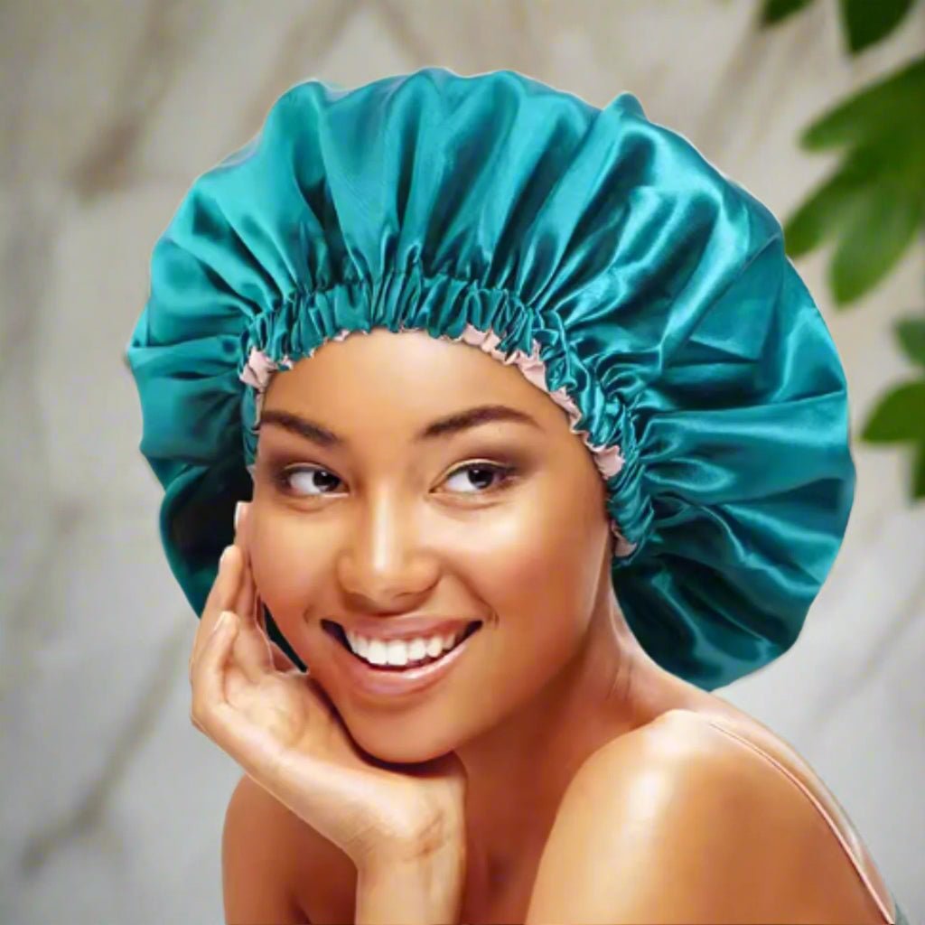Bonnet satin - Elastique™ Bleu - Ma Couronne Curly
