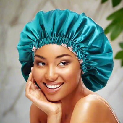 Bonnet satin - Elastique™ Bleu - Ma Couronne Curly