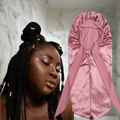 Bonnet satin - Longcheveux™ rose - Ma Couronne Curly