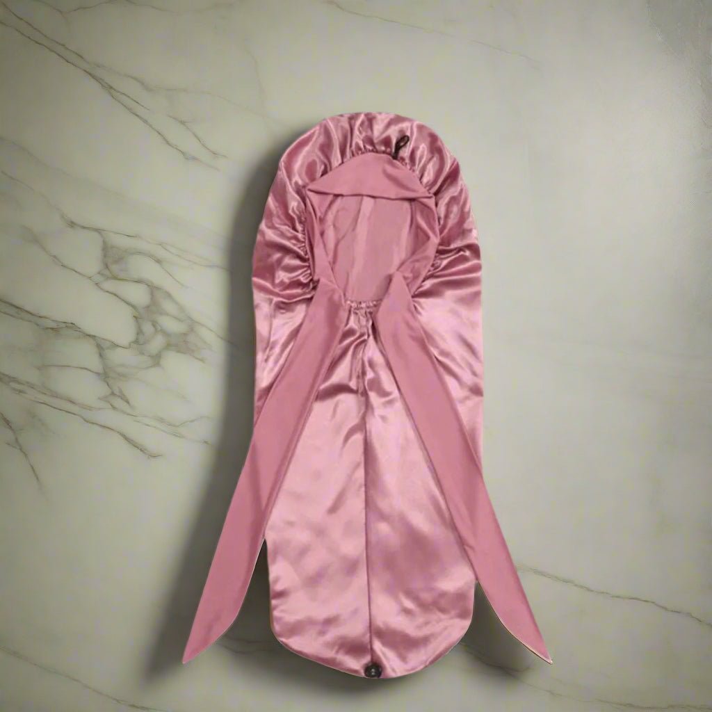 Bonnet satin - Longcheveux™ rose - Ma Couronne Curly