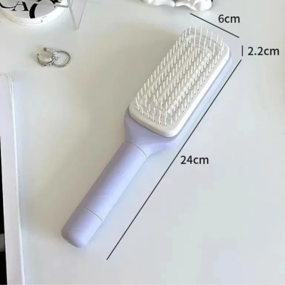 brosse à cheveux bouclés autonettoyante cheveux démêlage VIOLET