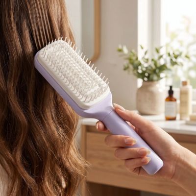 brosse à cheveux bouclés autonettoyante femme cheveux bouclés