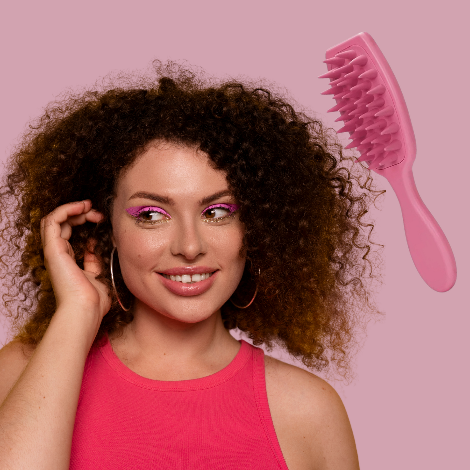 brosse-cheveux-shampootangle-brosse-shampoing-définition-rose