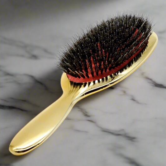 brosse poil de sanglier KeratinFlow brosse poil sanglier cheveux fin or