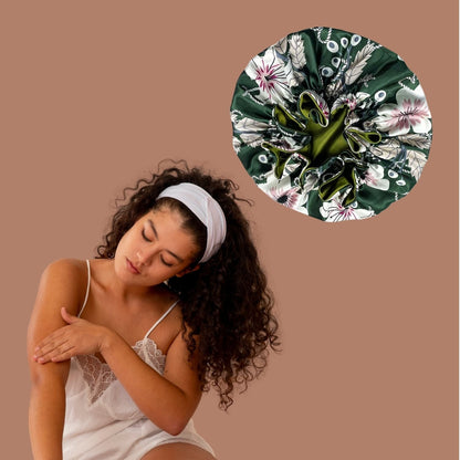Charlotte en satin™ - Réversible vert - Ma Couronne Curly