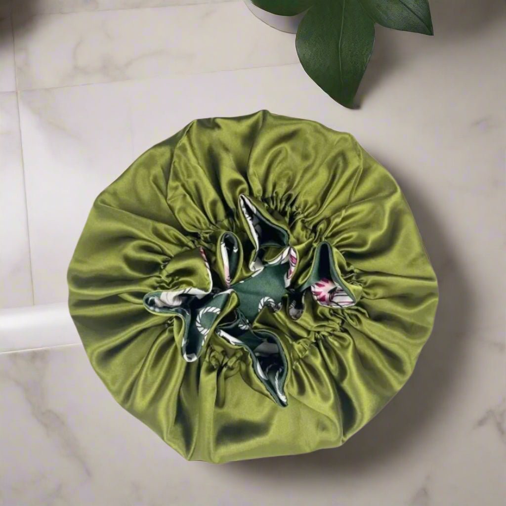 Charlotte en satin™ - Réversible vert - Ma Couronne Curly