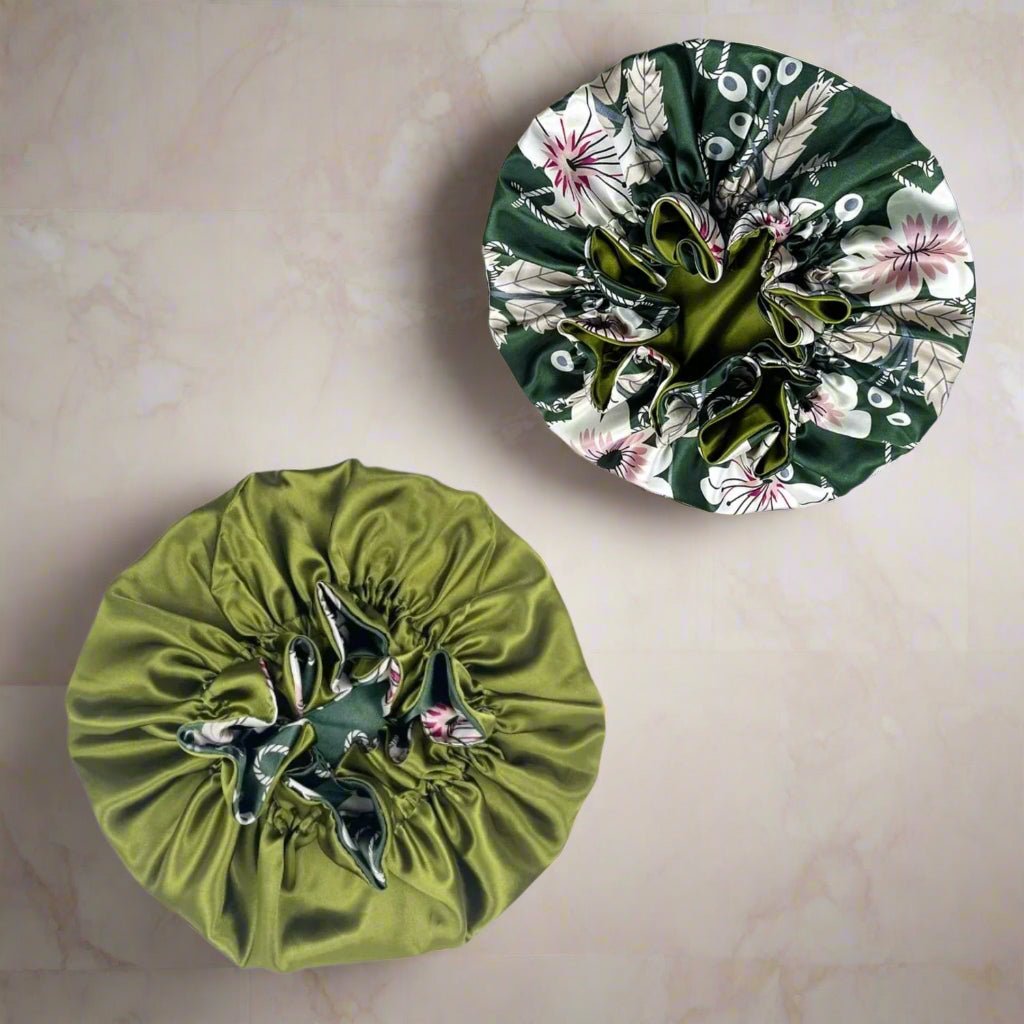 Charlotte en satin™ - Réversible vert - Ma Couronne Curly