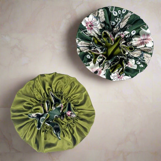 Charlotte en satin™ - Réversible vert - Ma Couronne Curly