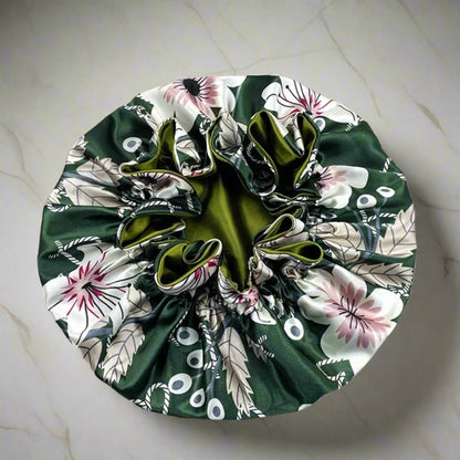 Charlotte en satin™ - Réversible vert - Ma Couronne Curly