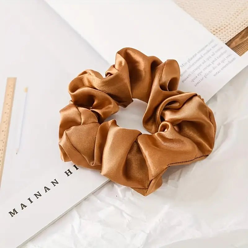 Chouchou Satin - RetroChicScrunchies™ - Bronze - Ma Couronne Curly