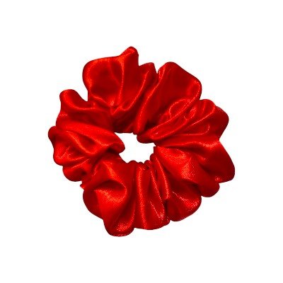 Chouchou Satin - RetroChicScrunchies™ - Rouge Intense - Ma Couronne Curly