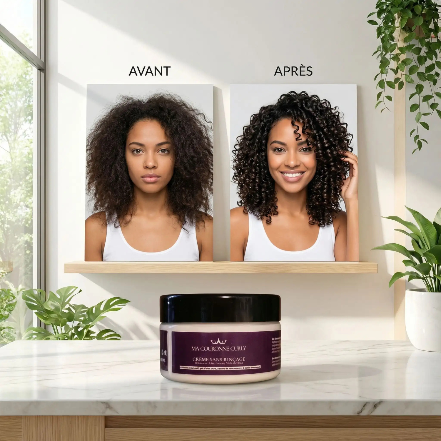 crème sans rincage ma couronne curly bio avant après 