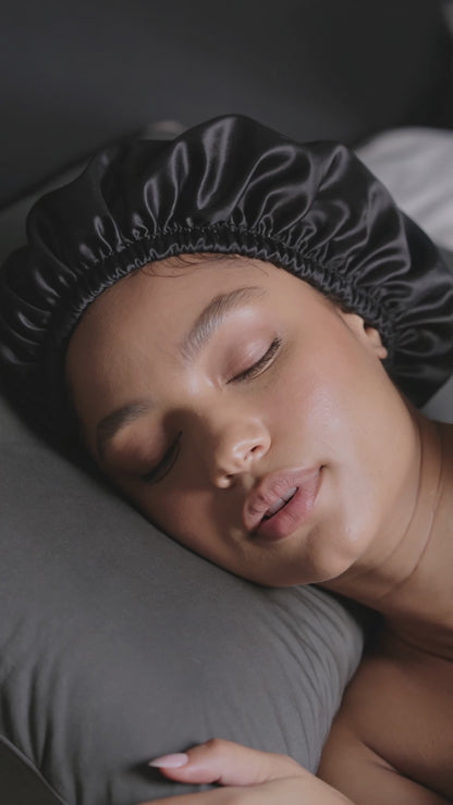 Bonnet satin cheveux - Elastique ™ noir