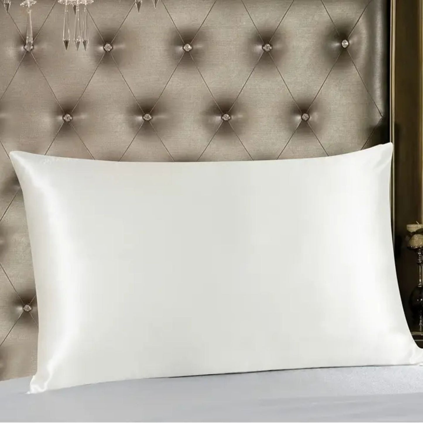 Taie d'oreiller en soie - LuxeUltime™ Blanc - Ma Couronne Curly