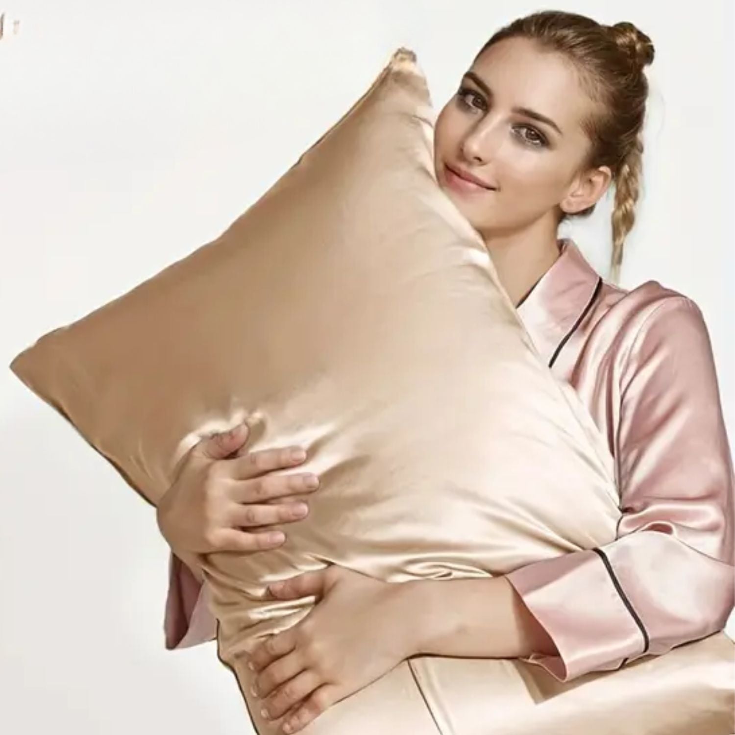 Taies d'oreiller en soie - LuxeUltime™ Beige - Ma Couronne Curly